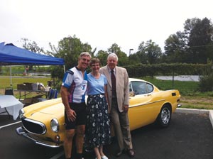 Ed (left) with parents at a Volvo-sponsored cycling event.  