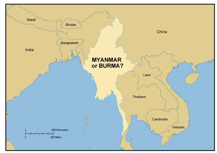 Map of Myanmar/Burma