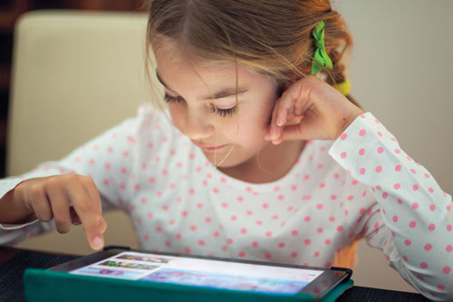 Child using iPad